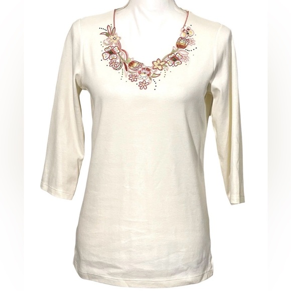 Quacker Factory Tops - Quacker Factory Jeanne Bice Floral Tunic Top Plus Size 1X